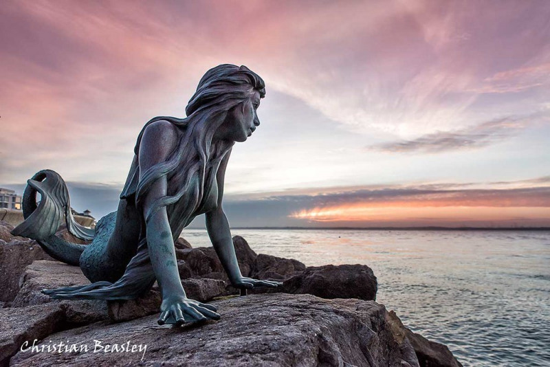 The Cowes Mermaid on the Isle of Wight.   Photo © by Christian Beasley.