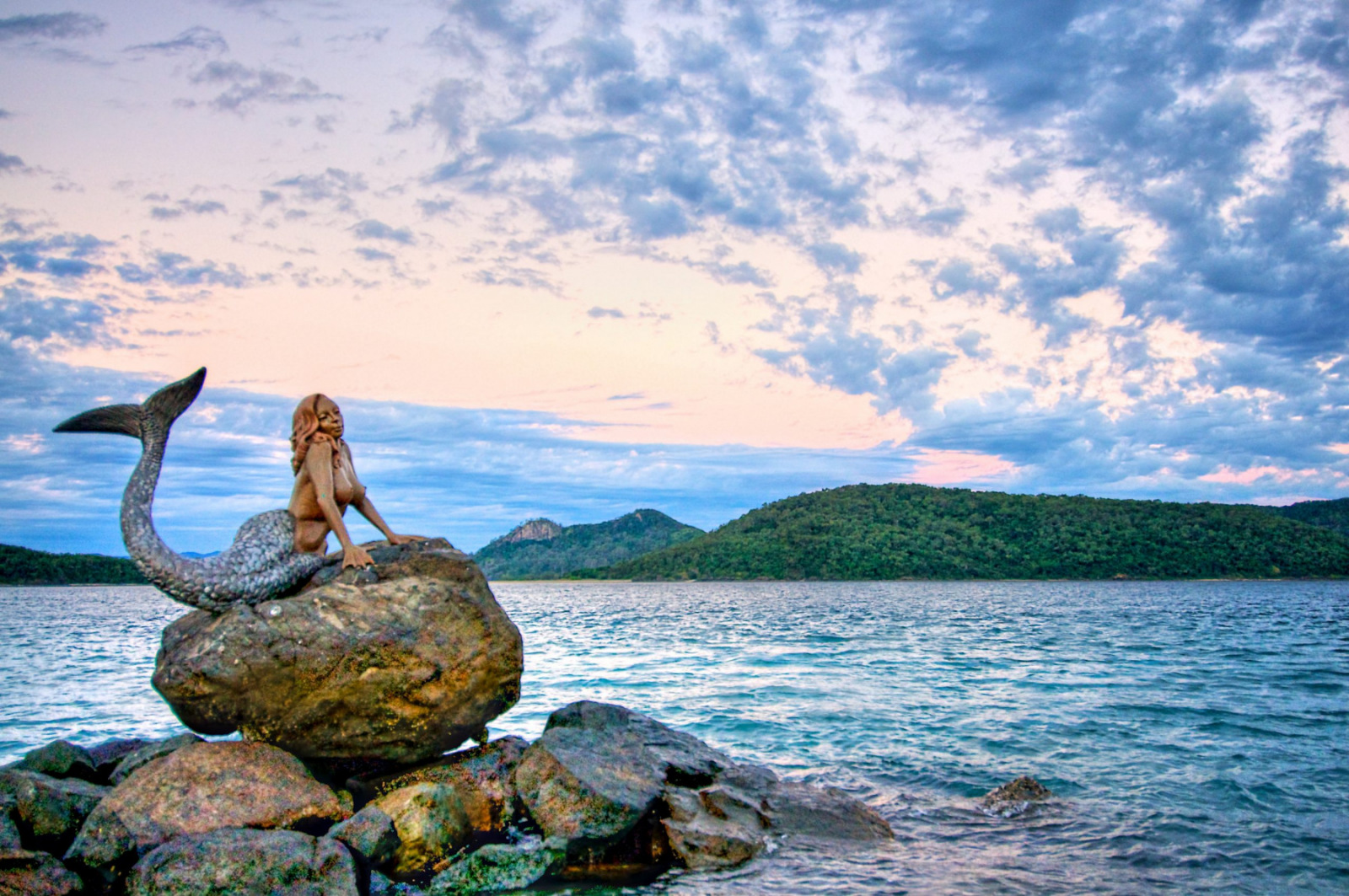 The Mermaid statues on Daydream Island in Australia