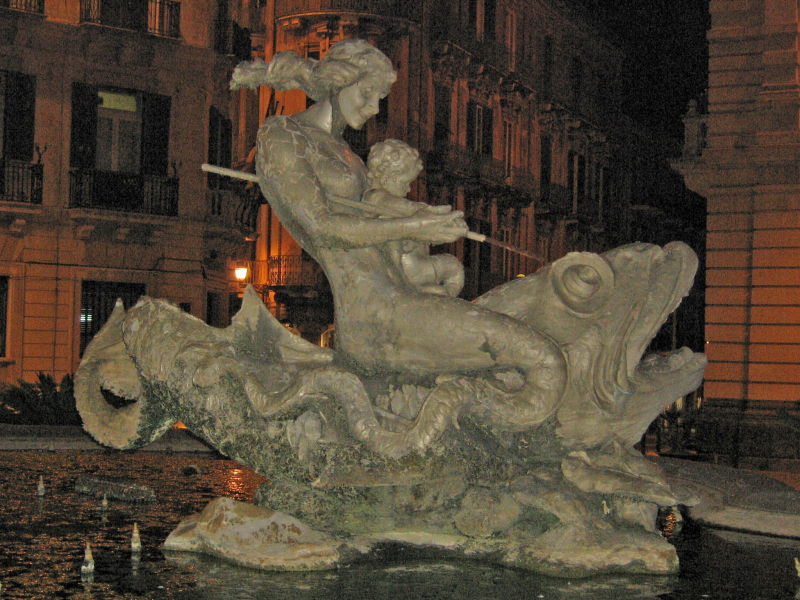 Fontana di Diana in Syracuse, Italy.  Photo © by Mauro Felix.