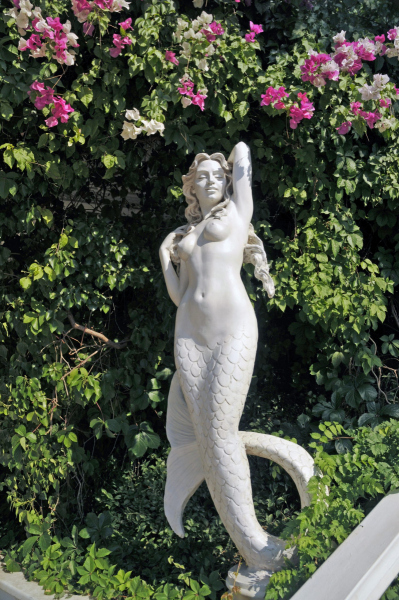 Mermaid Statue at Club & Hotel Letoonia.  Photo © by Derek Fleming.