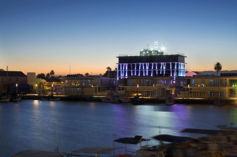 Porto Bello Limassol Business & Cultural Centre with mermaid on top.  Photo © Alkisti Nicolaou Hadjiyianni.