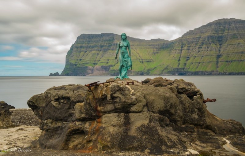 Kopakonan (The Seal Wife) in Mikladalur on Kalsoy, Faroe Islands.  Photo ©  SPBhargav