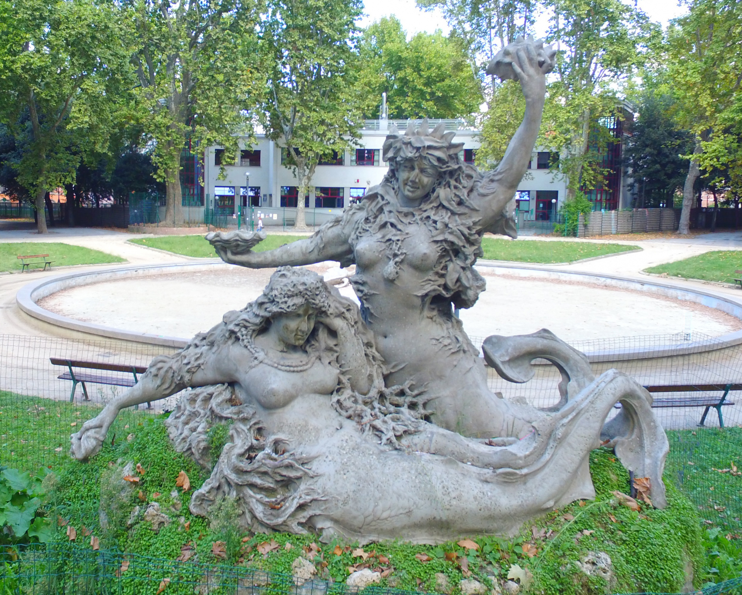 Mermaid statues in Montagnola Park Bologna, Italy