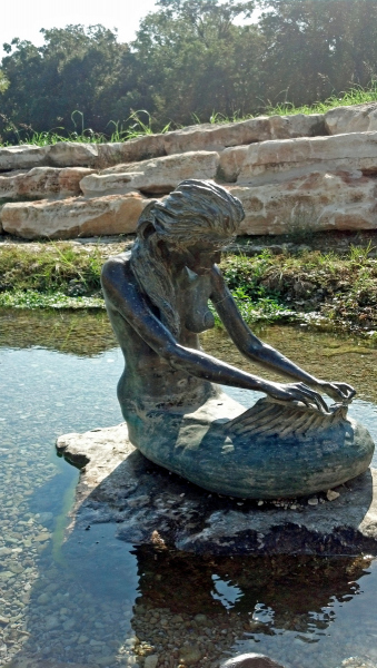 Indian Mermaid Sirena in Salado, Texas.  Photo by Barb Jernigan.