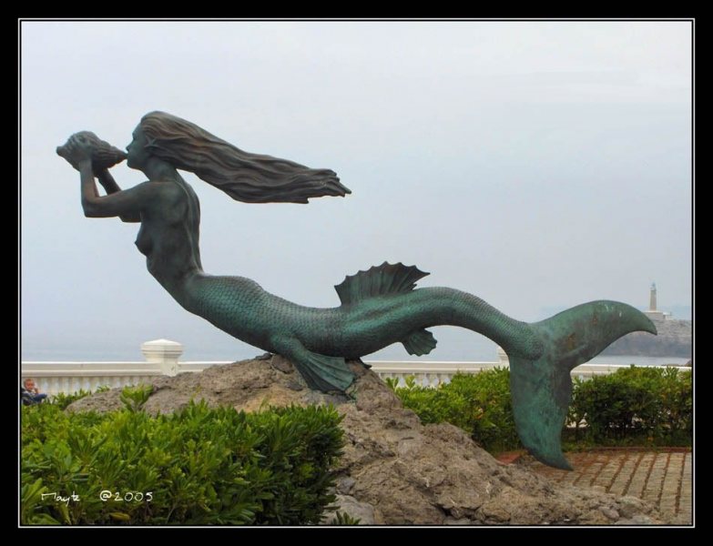 Mermaid statue "Sirena Magdalena" in Santander Spain.  Photo © by Mayte Vidal.