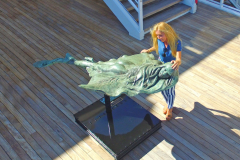 L'Ange Des Mers with sculptor Amaryllis at the Yacht Club of Monaco.  Photo © Philip Jepsen.