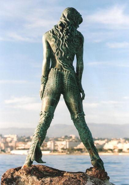 'Atlante' Mermaid Statue in Cannes.  Photo © by Amaryllis.