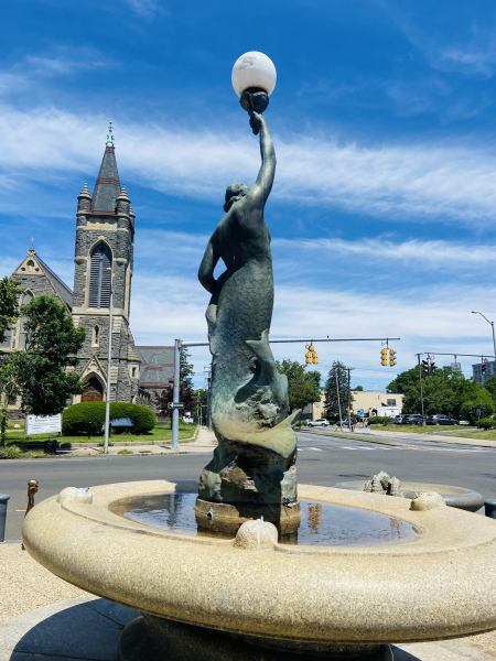 Nathaniel Wheeler Memorial Fountain in Bridgeport, CT.  Photo © by Adrienne Singleton.