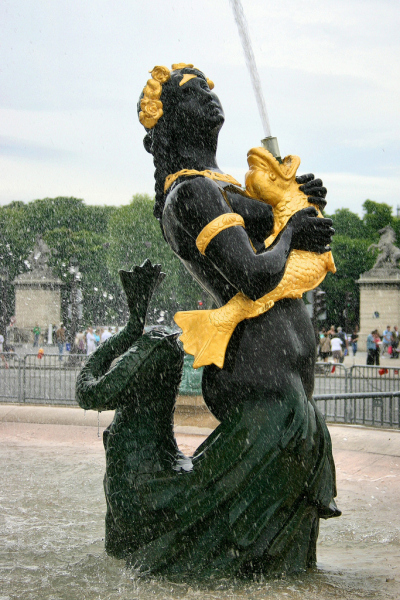 Mermaid in the fountain  at Place de la Concorde.