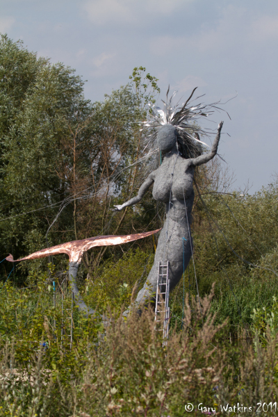 Dartford Mermaid during construction in 2011.  Photo © by Gary Watkins.