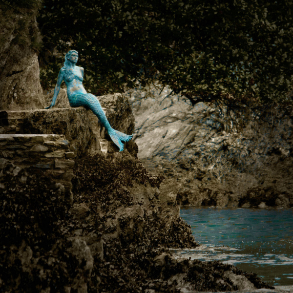 Dartmouth mermaid near Dartmouth Castle.  Photo by Mark Robinson.