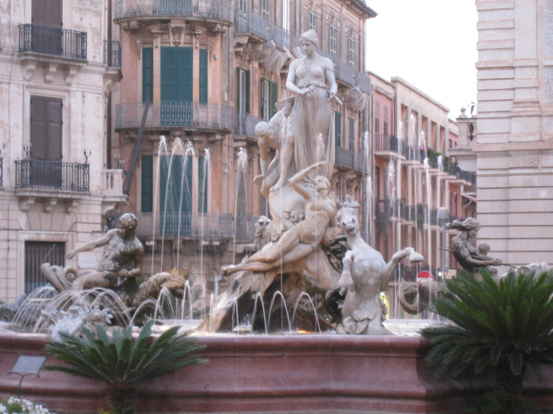 Fontana di Diana in Syracuse, Italy.  Photo © by Crosby Mcyun.