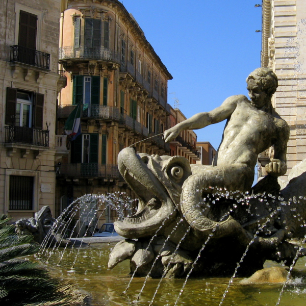 Fontana di Diana in Syracuse, Italy.  Photo © by Jeff Kerwin.