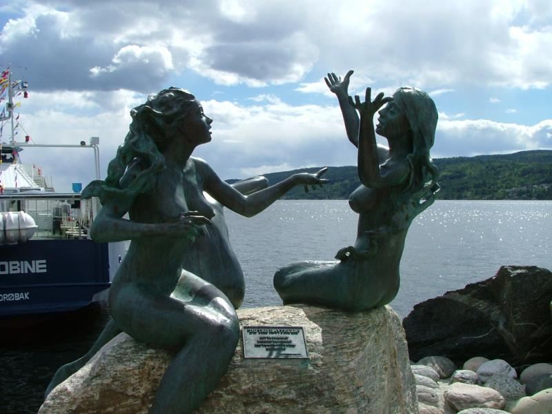 Drøbak Mermaid Statues.