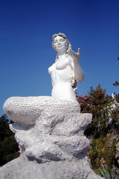 Mermaid Statue at Club & Hotel Letoonia.  Photo © by Lewin Alley.