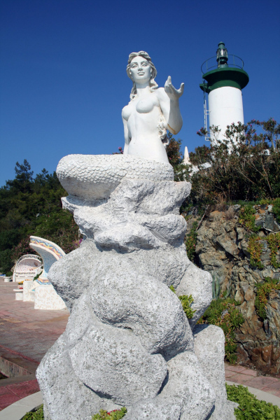 Mermaid Statue at Club & Hotel Letoonia.  Photo © by Lewin Alley.