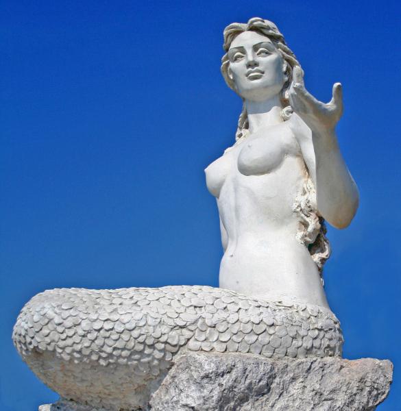 Mermaid Statue at Club & Hotel Letoonia.  Photo © by Lewin Alley.