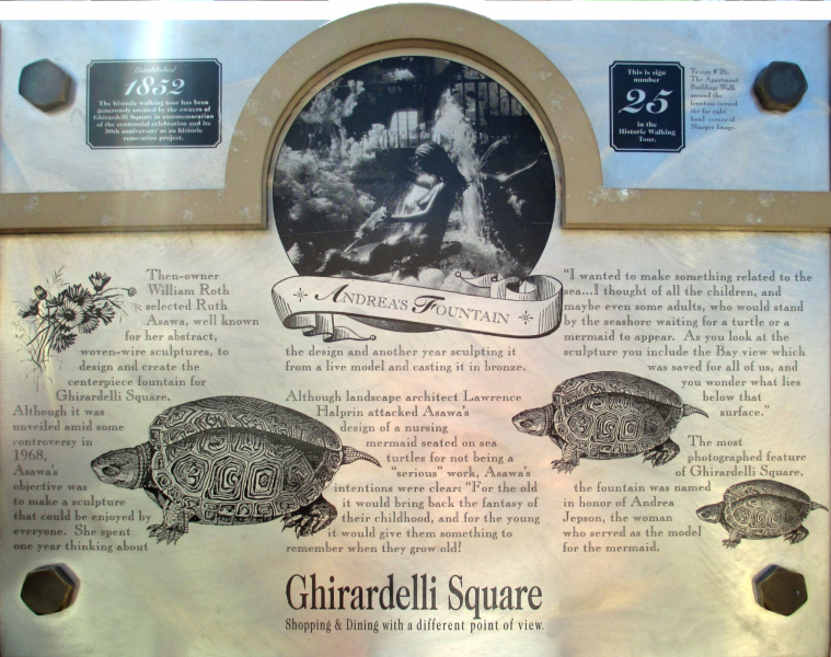Andrea's Fountain plaque.