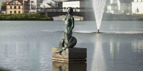 Iceland's Hafmeyjan (Mermaid) Statue by Nína Sæmundsson.  Photo © Bjarki Bragason.
