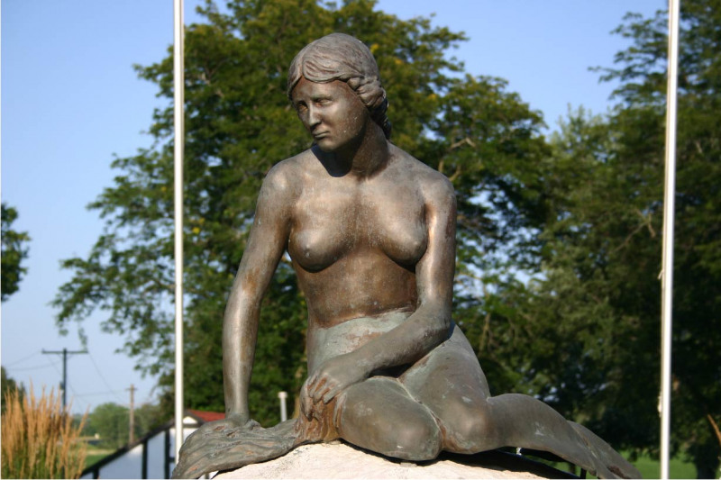 The Little Mermaid statue in Kimballton.  Photo by K Nelson.
