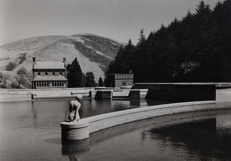 "Miranda" Mermaid Statue in Lancashire.  1967 photo by Boyd Harris.