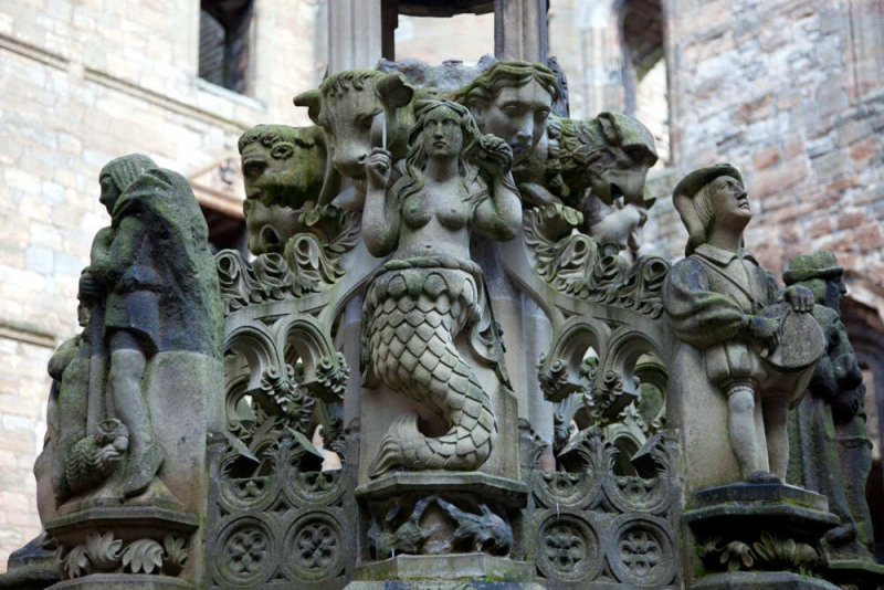 The Mermaid Statue on King's Fountain, Linlithgow Palace, Scotland