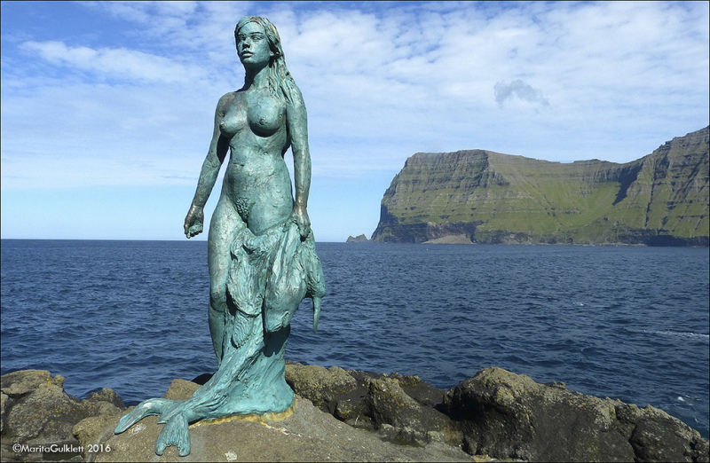 Kopakonan (The Seal Wife) in Mikladalur on Kalsoy, Faroe Islands.  Photo ©  Marita Gulklett