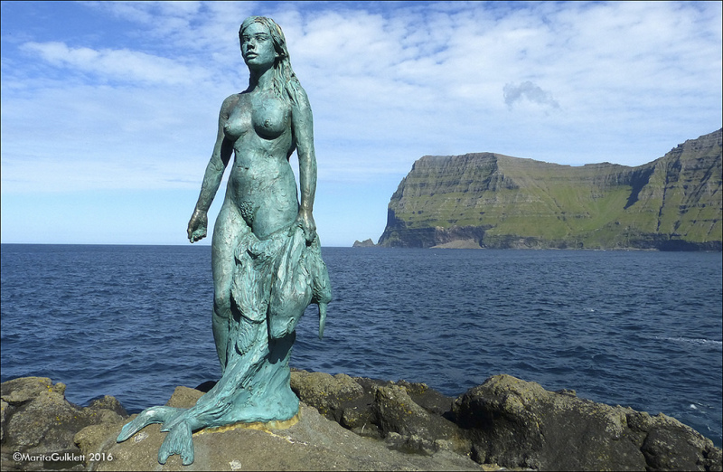 Kopakonan (The Seal Wife) in Mikladalur on Kalsoy, Faroe Islands.  Photo ©  Marita Gulklett