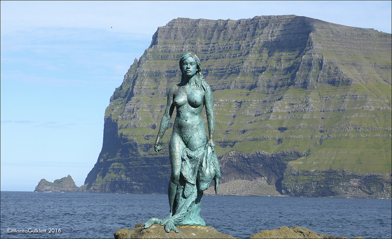 Kopakonan (The Seal Wife) in Mikladalur on Kalsoy, Faroe Islands.  Photo ©  Marita Gulklett
