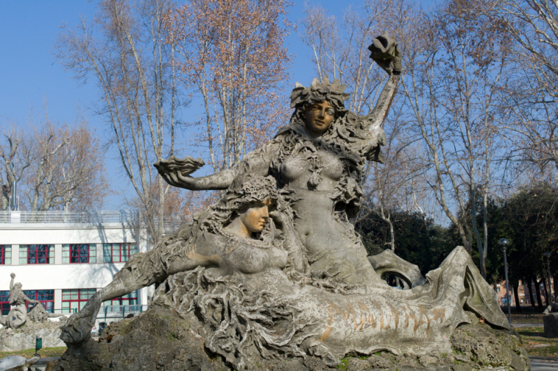Mermaids in Montagnola Park, Bologna.  Photo by Alfred Hockenmaier.