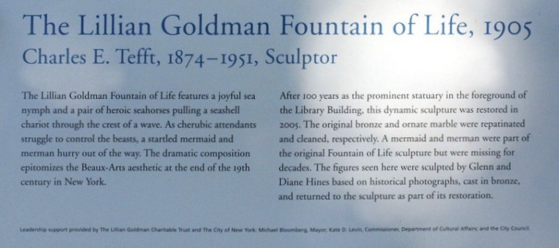 Fountain of Life at NY Botanical Gardens
