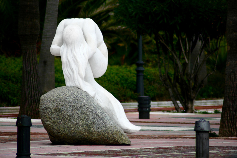 Mermaid statue in Puerto Banus, Marbella, Spain. Photo © by Jherson Alexander Mendoza Soares.