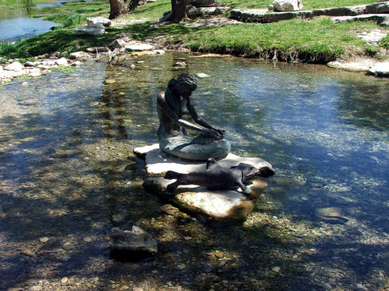 Indian Mermaid Sirena in Salado, Texas.  Photo by Barb Jernigan.