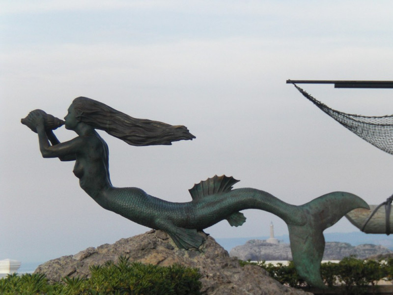 Mermaid statue "Sirena Magdalena" in Santander Spain.