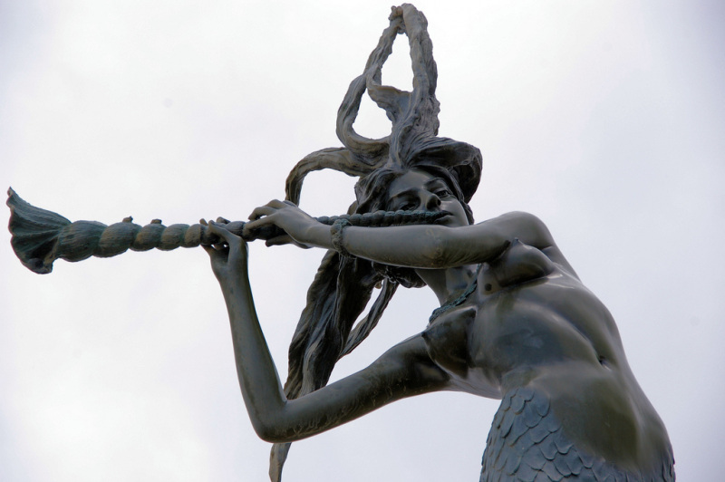 The mermaid statue at Soter Point in Ventura
