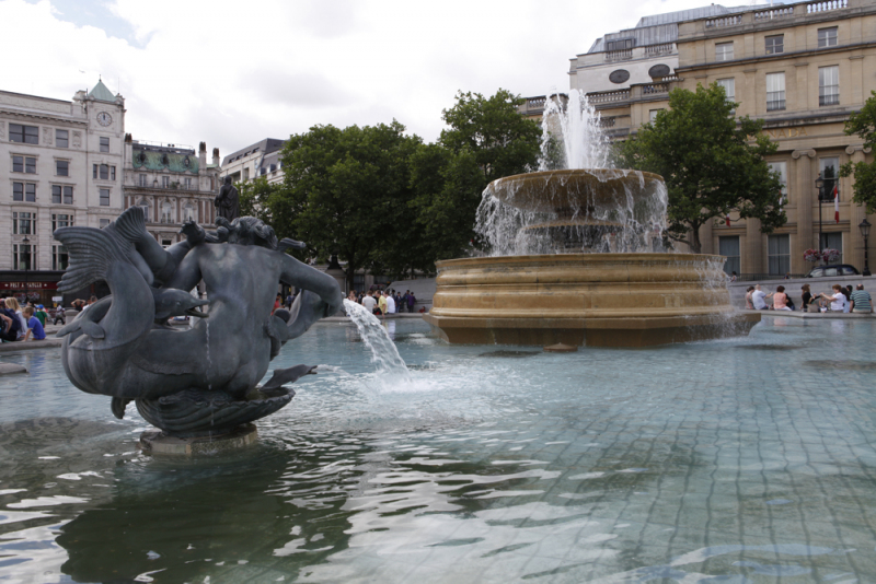 Trafalgar Square mermaid statue.  Photo © by Ians' Photography.