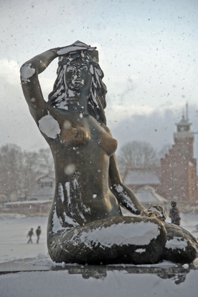 The Ustka Mermaid in Ustka Harbor.  Photo © Lokalna-Organizacja-Turystyczna-Ustka-i-Ziemia-Slupska