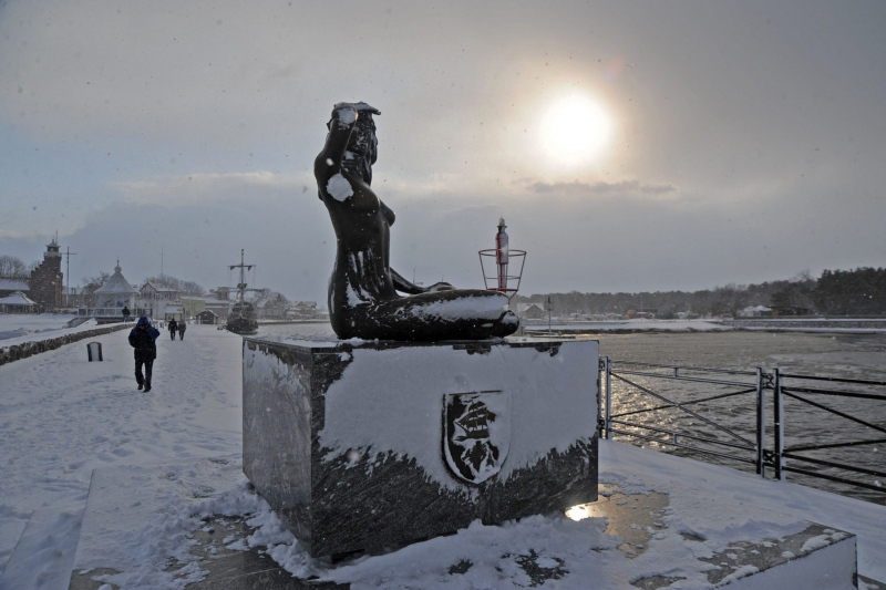 The Ustka Mermaid in Ustka Harbor.  Photo © Lokalna-Organizacja-Turystyczna-Ustka-i-Ziemia-Slupska