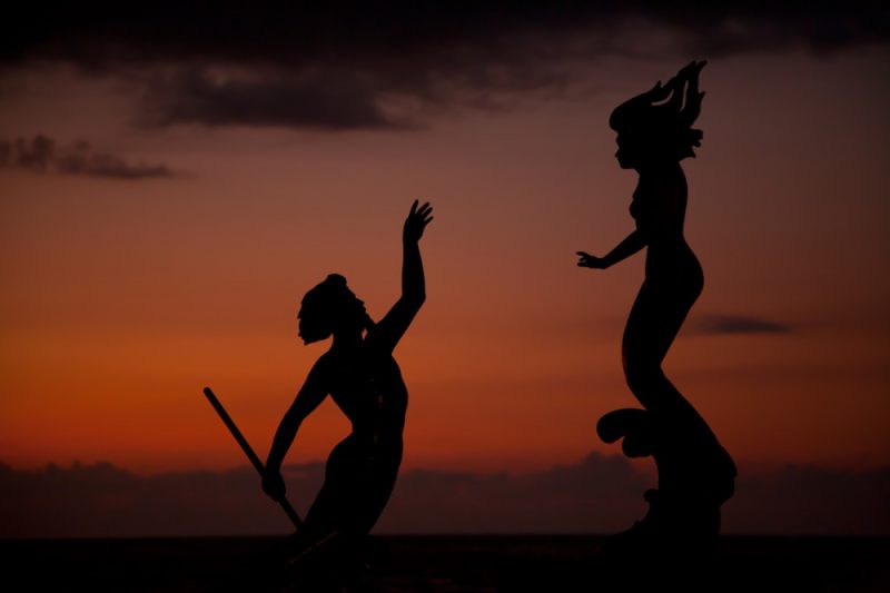 Triton & Nereida at dusk.  Photo ©  by Joe Stylos.