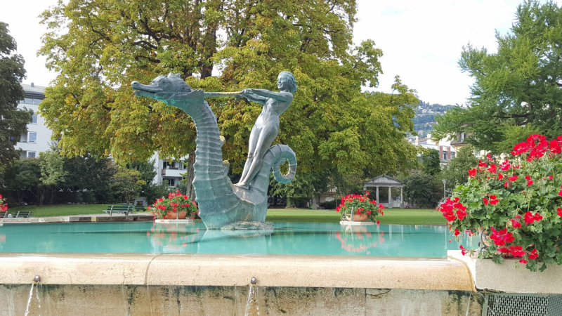 Nymph on Seahorse in Vevey, Switzerland.  Photo © by Philip Jepsen.