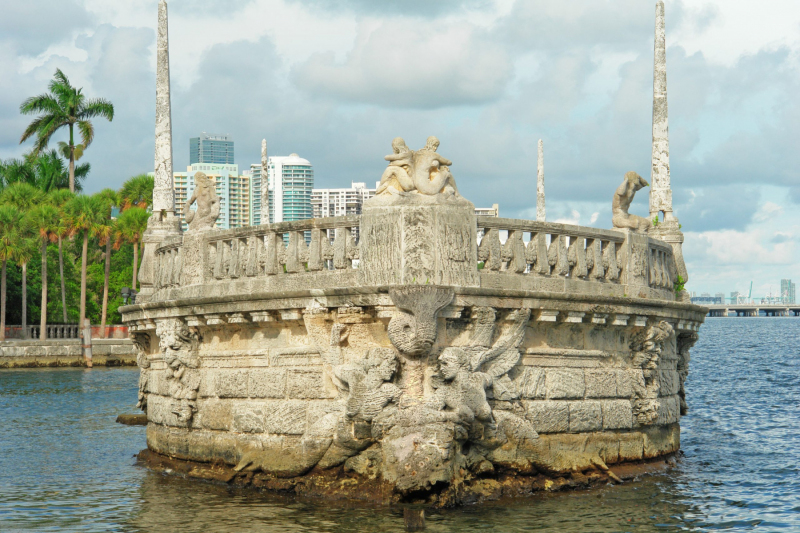 Villa Vizcaya Stone Barge with Mermaid.  Photo © by Philip Jepsen.