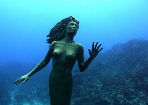 Amphitrite, mermaid sculpture under the sea