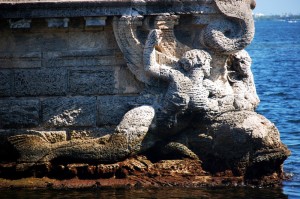 Vizcaya Stone Barge Bow Mermaids