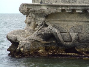 Vizcaya Stone Barge Stern Mermaid