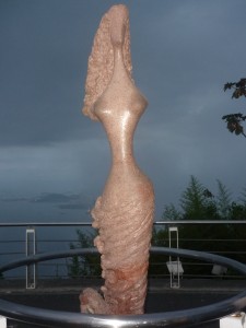 The mermaid statue at Sugarloaf Mountain in Rio De Janeiro