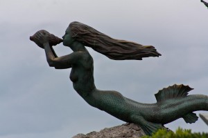 Mermaid statue "Sirena Magdalena" in Santander Spain