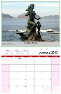 Mermaids of Earth 2013 Wall Calendar - January