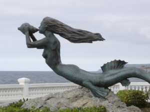 Mermaid statue "Sirena Magdalena" in Santander Spain