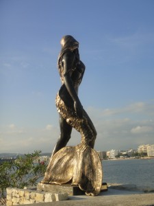 Ama du Cap Ferrat mermaid statue.