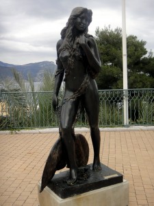 Ama du Cap Ferrat mermaid statue.